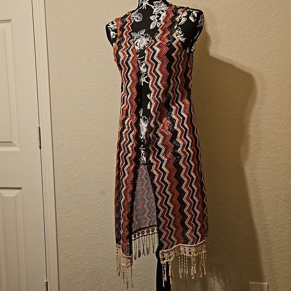 Almost Famous /Crave Fame Bohohemian Knit Cardigan Size XL Junior